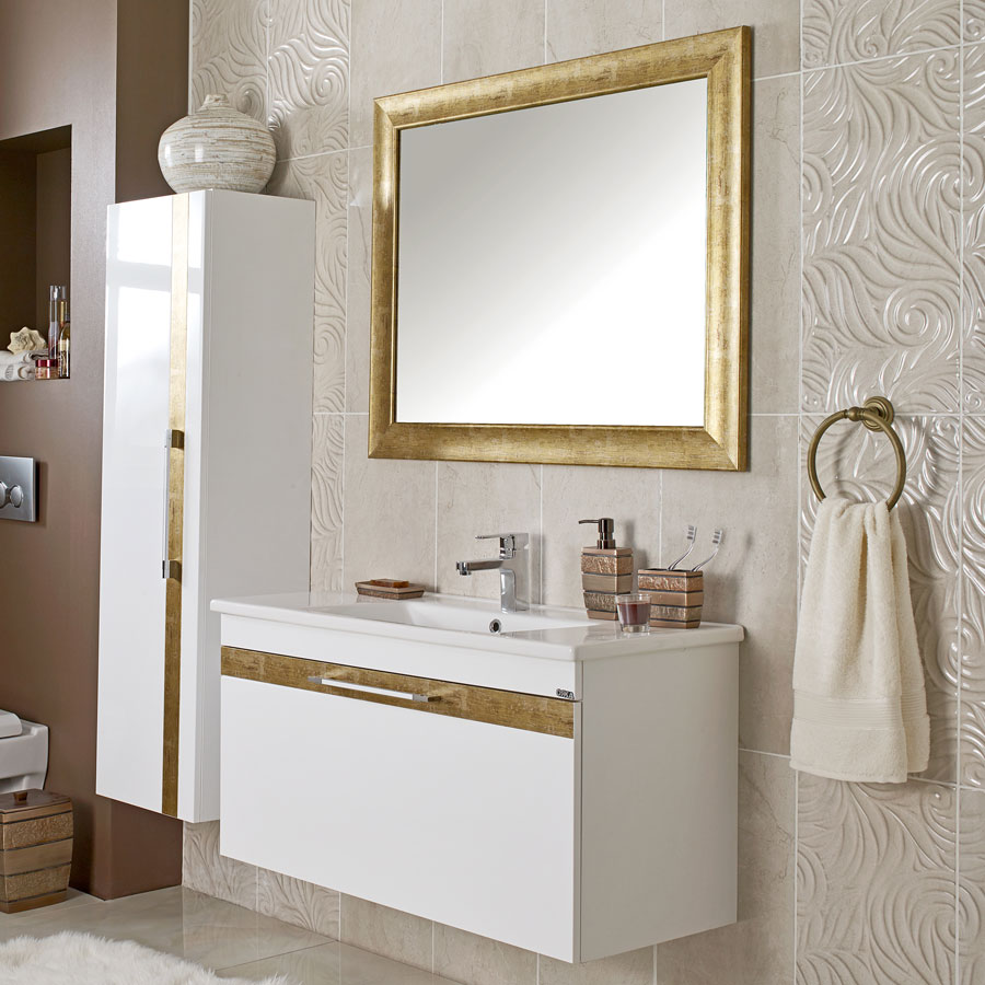 Ladin Aynalı Banyo Dolabı resimleri